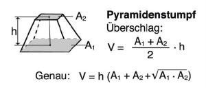 Blunk Formelsammlung Berechnung Pyramidenstumpf