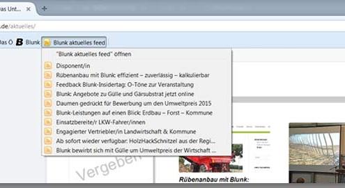 Blunk RSS feed einrichten -titel