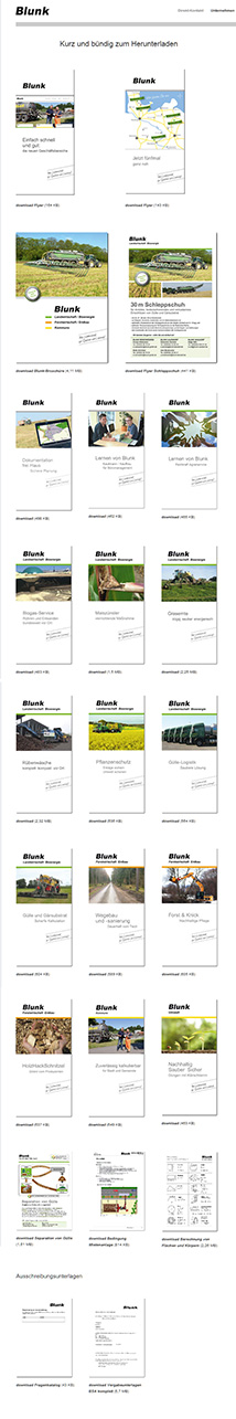 Screenshot deer Download Seite der Blunk GmbH