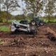 Blunk beim Testeinsatz im Forst mit Bobcat Raupe und Forstmulcher bei der Arbeit