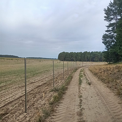 Blunk baut Zaun um Aufforstungsfläche in Beeskow für NFG 14