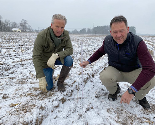 Aufforstung Beeskow: Ortstermin mit Projektteam und Helge Witt