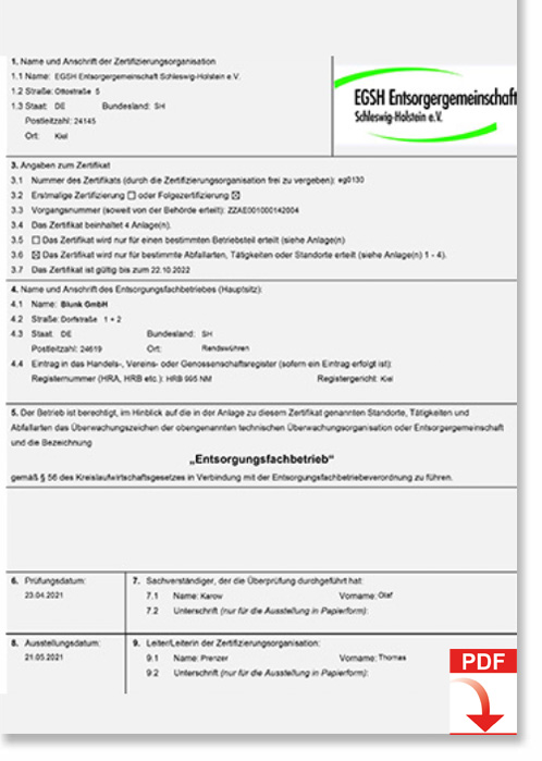 EGSH Entsorgergemeinschaft Blunk