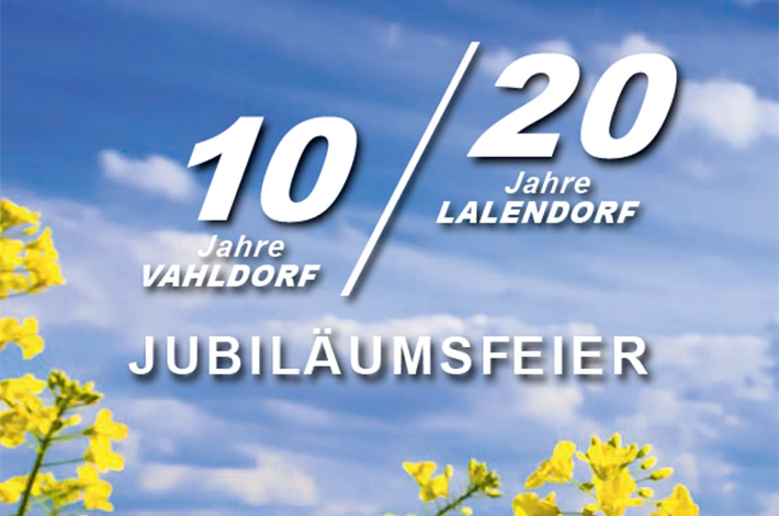 Blunk feiert mit Vorträgen zur Zukunft der Landwirtschaft Jubiläum 20 Jahre Lalendorf & 10 Jahre Vahldorf in festlichem Rahmen