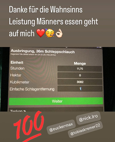 Blunk-Team knackt 3000 Kubik Marke beim Gülle ausbringen in Mecklenburg-Vorpommern - 02-1